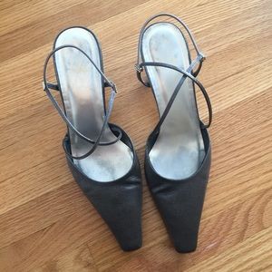 Stuart weitzman silver grey heels